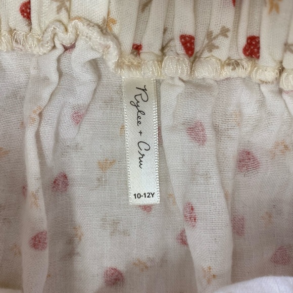 Rylee + Cru Tiered Midi Skirt "Strawberry Fields" Print 100% Cotton 10-12Y - Picture 5 of 6